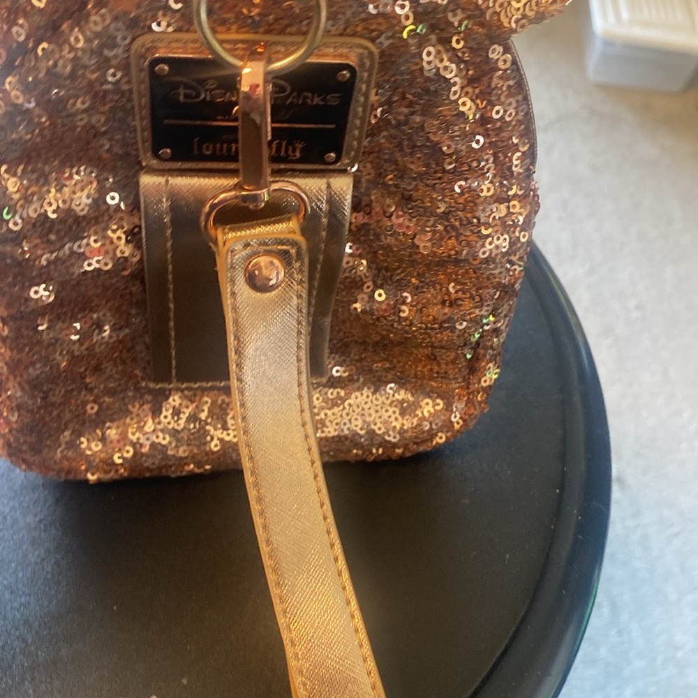 COPY - Disney parks loungefly  Minnie Mouse yellow gold sequin bag
